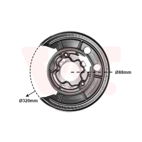 Ochranný plech proti rozstreku, Brzdový kotúč VAN WEZEL 1651373