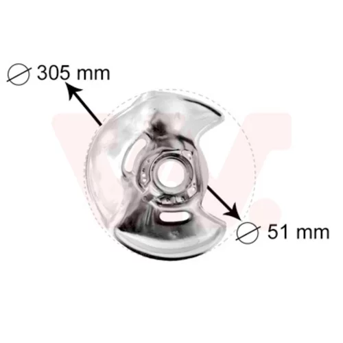 Ochranný plech proti rozstreku, Brzdový kotúč VAN WEZEL 3024372