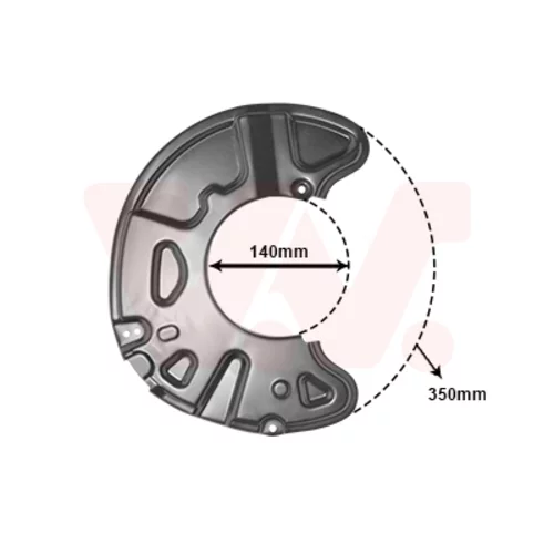 Ochranný plech proti rozstreku, Brzdový kotúč VAN WEZEL 3097372