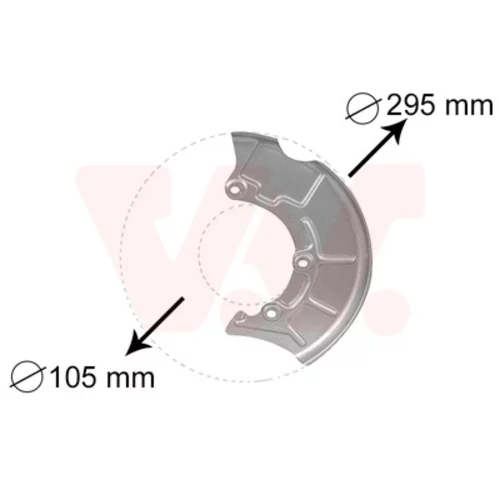 Ochranný plech proti rozstreku, Brzdový kotúč VAN WEZEL 5888371