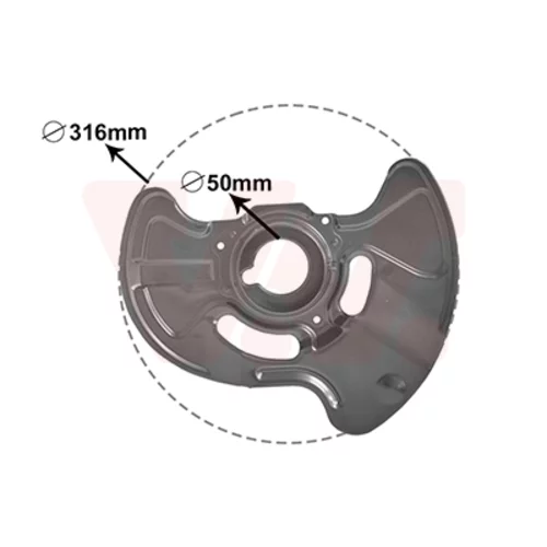 Ochranný plech proti rozstreku, Brzdový kotúč VAN WEZEL 3032371