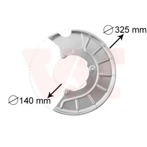 Ochranný plech proti rozstreku, Brzdový kotúč VAN WEZEL 7622371