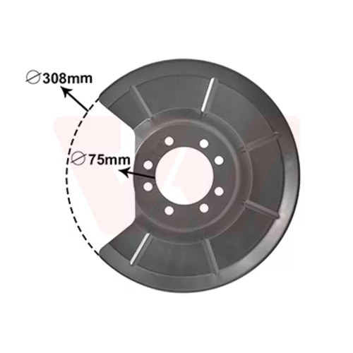 Ochranný plech proti rozstreku, Brzdový kotúč VAN WEZEL 1863373