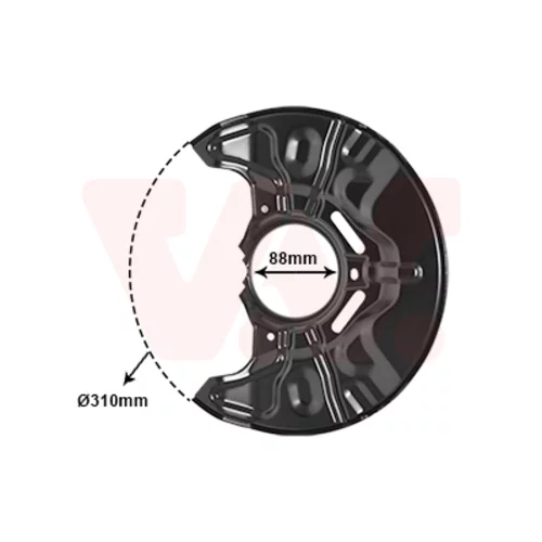 Ochranný plech proti rozstreku, Brzdový kotúč VAN WEZEL 5307372