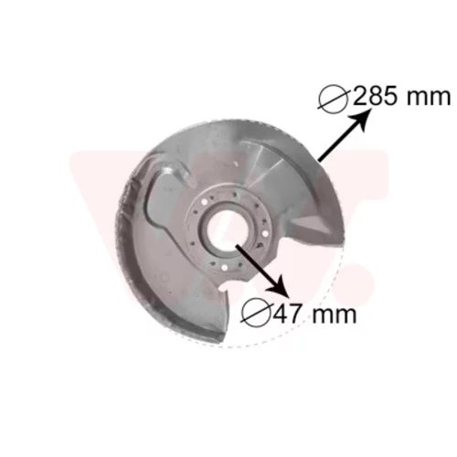 Ochranný plech proti rozstreku, Brzdový kotúč VAN WEZEL 3758372