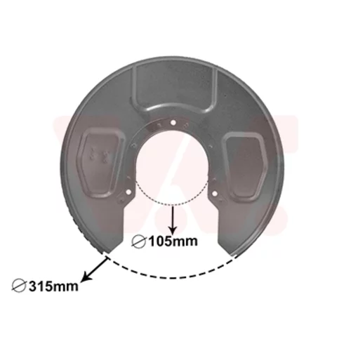 Ochranný plech proti rozstreku, Brzdový kotúč VAN WEZEL 5878374