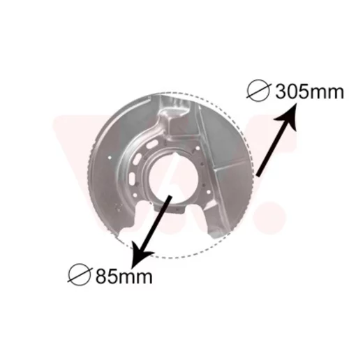 Ochranný plech proti rozstreku, Brzdový kotúč VAN WEZEL 0620372