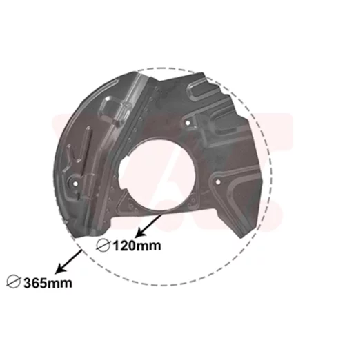 Ochranný plech proti rozstreku, Brzdový kotúč VAN WEZEL 0685372