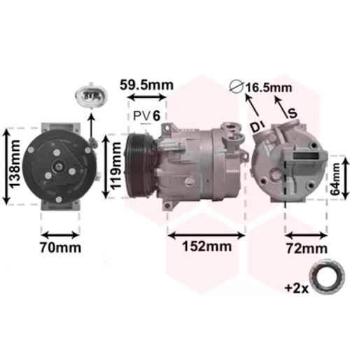 Kompresor klimatizácie 3700K279 (VAN WEZEL)