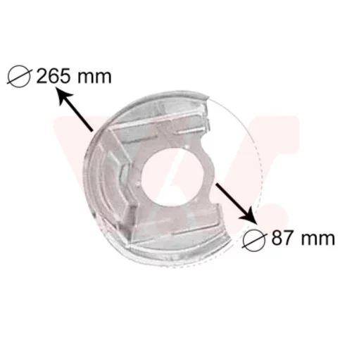 Ochranný plech proti rozstreku, Brzdový kotúč VAN WEZEL 3770371