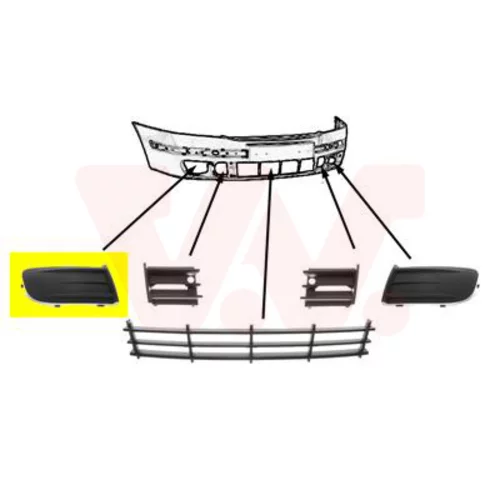 Vetracia mriežka v nárazníku VAN WEZEL 7622592
