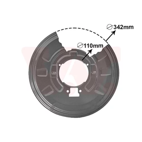 Ochranný plech proti rozstreku, Brzdový kotúč VAN WEZEL 0649373
