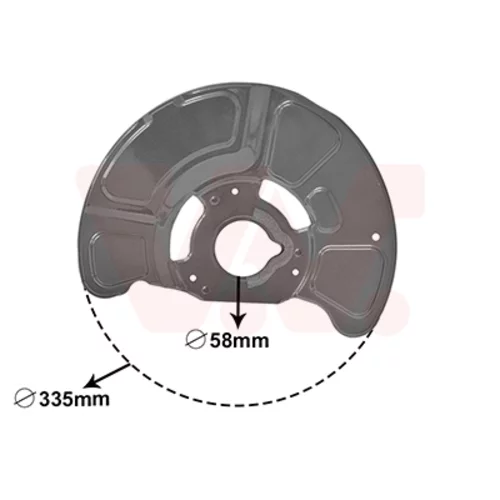 Ochranný plech proti rozstreku, Brzdový kotúč VAN WEZEL 3044372