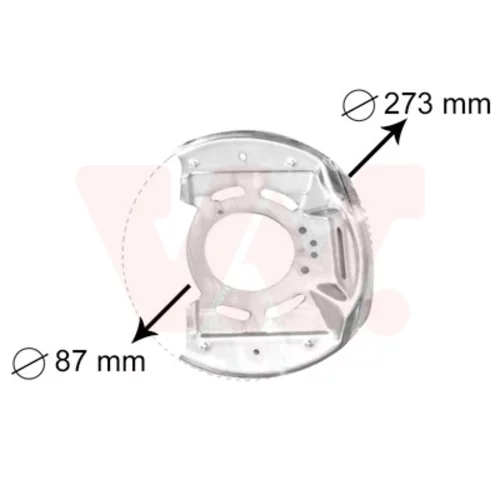 Ochranný plech proti rozstreku, Brzdový kotúč VAN WEZEL 3763371