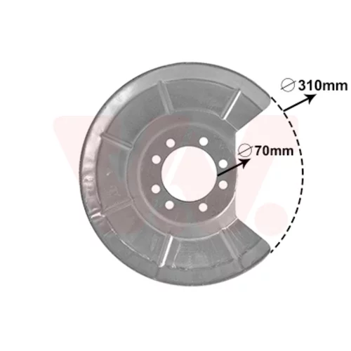 Ochranný plech proti rozstreku, Brzdový kotúč VAN WEZEL 5942373