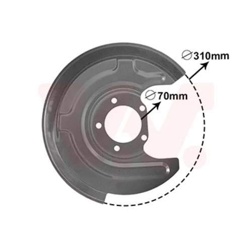 Ochranný plech proti rozstreku, Brzdový kotúč VAN WEZEL 0315374