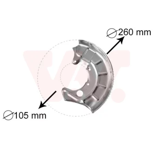 Ochranný plech proti rozstreku, Brzdový kotúč VAN WEZEL 5880371