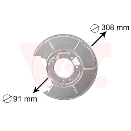 Ochranný plech proti rozstreku, Brzdový kotúč VAN WEZEL 0646374