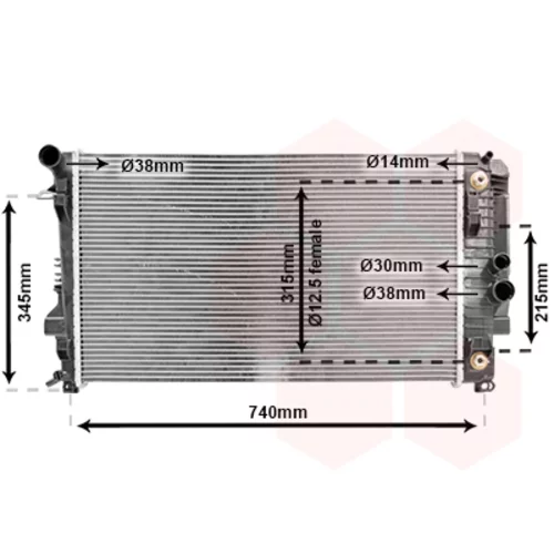 Chladič motora VAN WEZEL 30002460