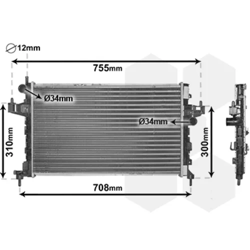 Chladič motora VAN WEZEL 37002380