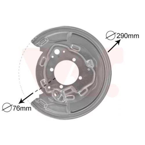 Ochranný plech proti rozstreku, Brzdový kotúč VAN WEZEL 5307373