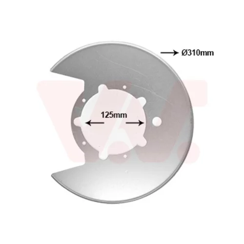 Ochranný plech proti rozstreku, Brzdový kotúč VAN WEZEL 2817373