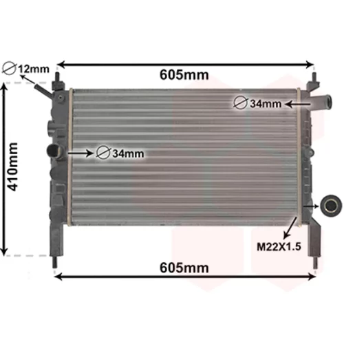 Chladič motora VAN WEZEL 37002023