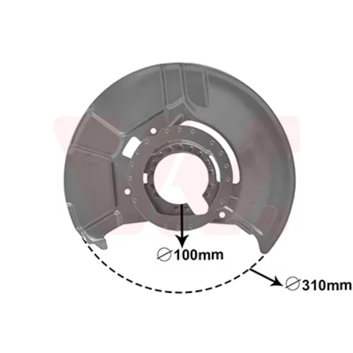 Ochranný plech proti rozstreku, Brzdový kotúč VAN WEZEL 0640371