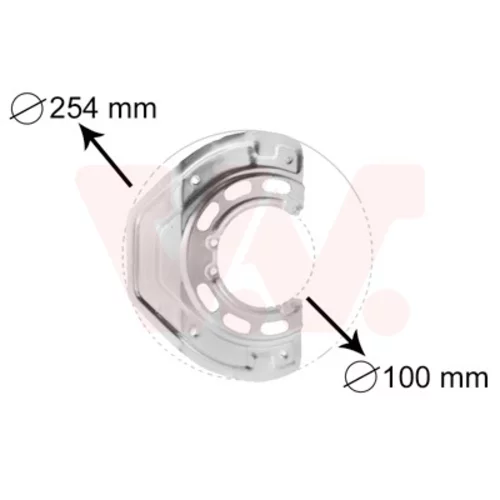 Ochranný plech proti rozstreku, Brzdový kotúč VAN WEZEL 3766371