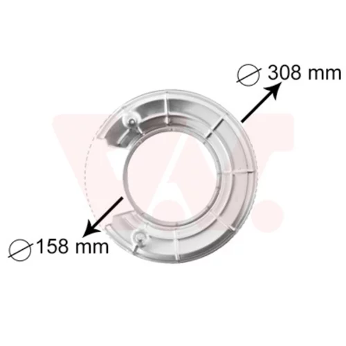Ochranný plech proti rozstreku, Brzdový kotúč VAN WEZEL 3766373