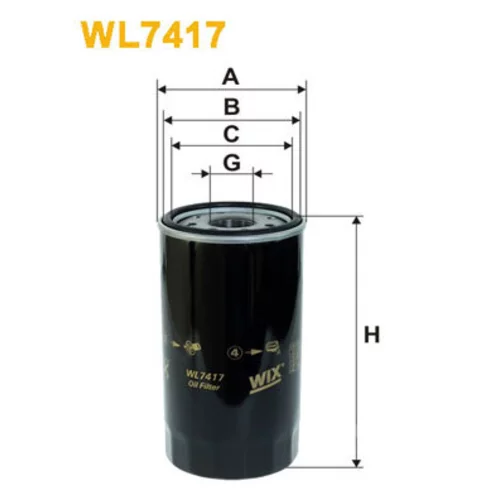 Olejový filter WIX FILTERS WL7417