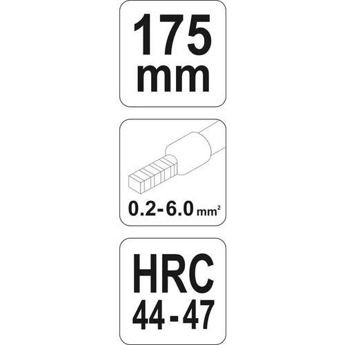 YATO Konektorové kliešte 175mm, HRC 44-47, 0,2-6,00mm2 (YATO náradie) - obr. 2