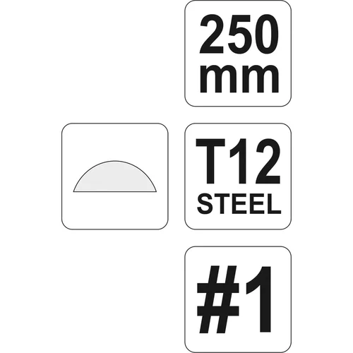 YATO Pilník zámočnícky polguľový hrubý 250 mm (YATO náradie) - obr. 1