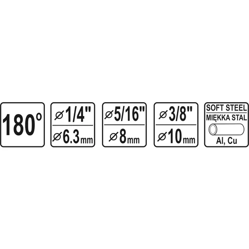 YATO Mini ohýbačka 3 v 1 Ø1/4´´(6,3mm), 5/16´´(8mm), 3/8´´(10mm) (YATO náradie) - obr. 4