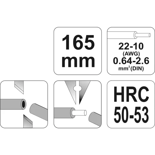 YATO Odizolovacie kliešte 165mm HRC 50-53 priemer 0,64-2,6 mm (YATO náradie) - obr. 2