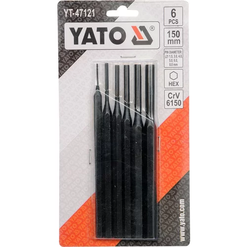 YATO Sada priebojníkov 6ks,pr. 1,5, 3, 4, 5, 6, 8mm, 150mm (YATO náradie) - obr. 1