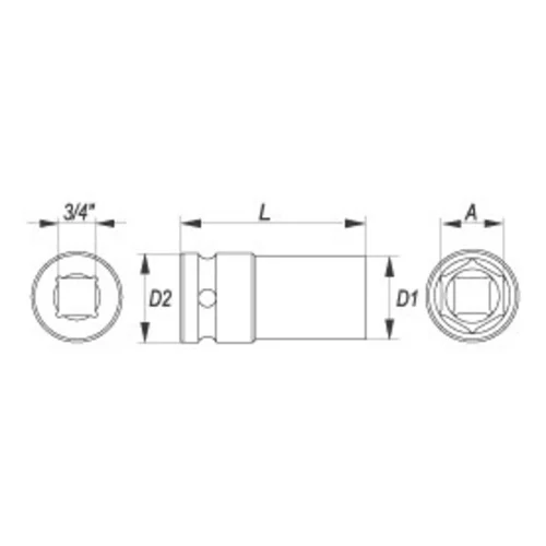 YATO Nadstavec 3/4