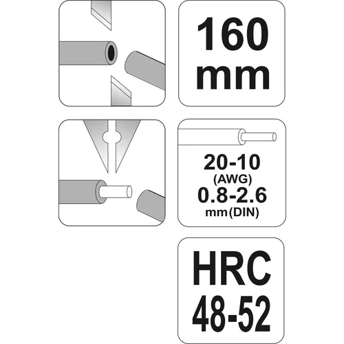 YATO Odizolovacie 160mm kliešte priemer 0,8-2,6 mm (YATO náradie) - obr. 2