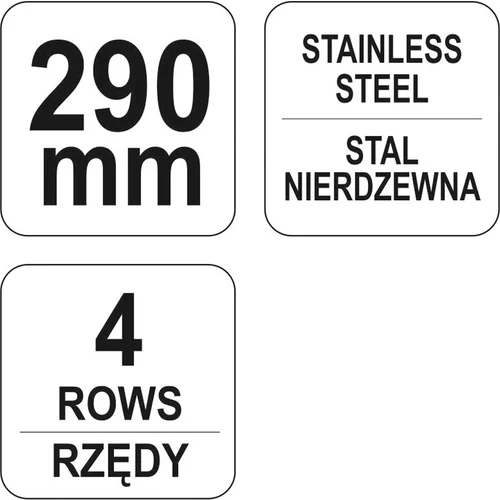 YATO Drôtená kefa ručná 290 mm nerezová oceľ-4 rady (YATO náradie) - obr. 2