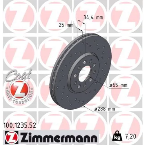 Brzdový kotúč ZIMMERMANN 100.1235.52