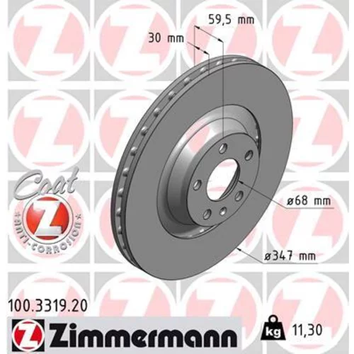 Brzdový kotúč ZIMMERMANN 100.3319.20