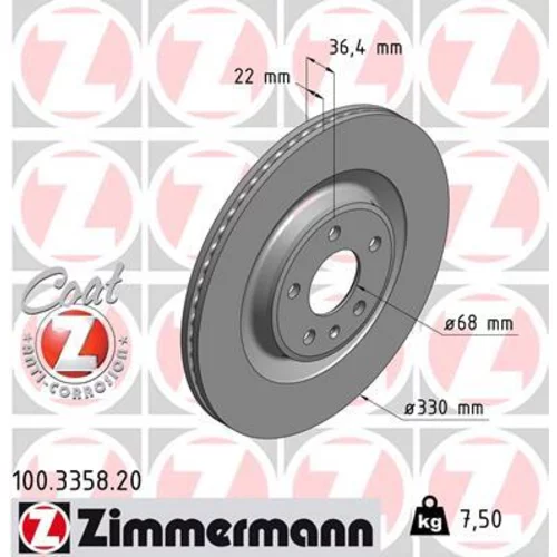 Brzdový kotúč ZIMMERMANN 100.3358.20