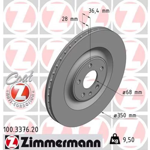 Brzdový kotúč ZIMMERMANN 100.3376.20