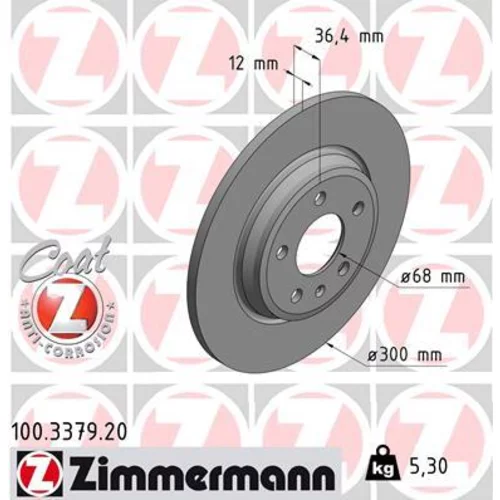 Brzdový kotúč ZIMMERMANN 100.3379.20