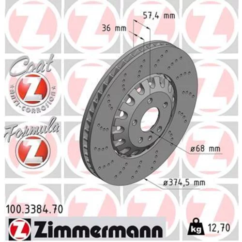 Brzdový kotúč ZIMMERMANN 100.3384.70