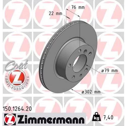 Brzdový kotúč ZIMMERMANN 150.1264.20