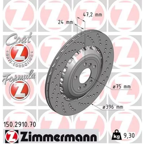 Brzdový kotúč ZIMMERMANN 150.2910.70