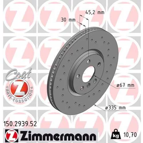 Brzdový kotúč ZIMMERMANN 150.2939.52