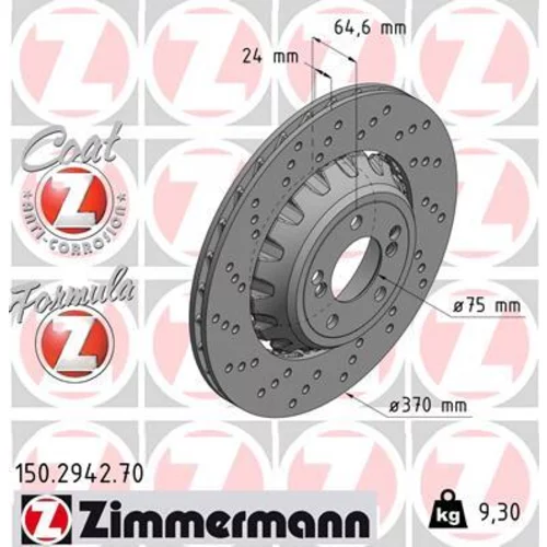 Brzdový kotúč ZIMMERMANN 150.2942.70