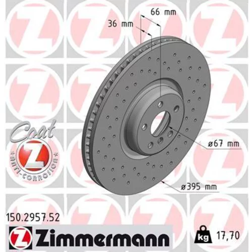 Brzdový kotúč ZIMMERMANN 150.2957.52